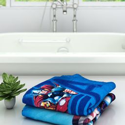 Marvel Kids Set Of 2 Avengers Printed 350 GSM Bath Towels-13