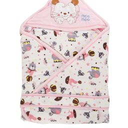 MeeMee Kids Pink Printed Wrapper with Hood-37