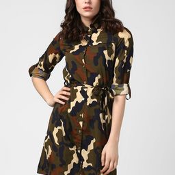 StyleStone Women Green Printed Shirt Dress-image-60