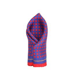 Alvaro Castagnino Blue & Red Printed Silk Pocket Square-image-32