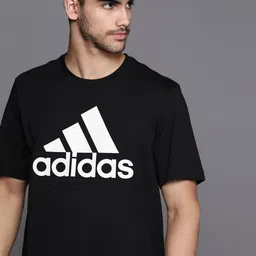 ADIDAS Brand Logo Printed Pure Cotton T-shirt-image-77