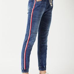 Miss Chase Women Blue Regular Fit Denim Solid Joggers-image-72