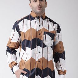 Hangup Men Multicoloured Slim Fit Colourblocked Casual Shirt-81