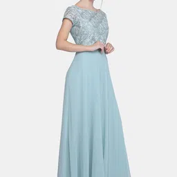 Eavan Women Blue Self Design Maxi Dress-image-38