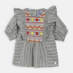 Blue Giraffe Grey Striped Regular Top-40