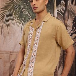 Sangria Printed Detail Ethnic Shirt-image-30