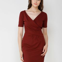 Cation Women Maroon Wrap Sheath Dress-image-27