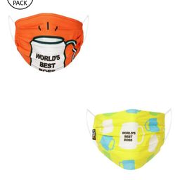 LIVE IT SAFE Unisex Pack Of 2 Printed 4-Ply Reusable Cotton Cloth Masks-10