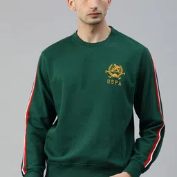 U.S. Polo Assn. Men Green Solid Sweatshirt-picture-35