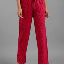Kotty Women Pink & Black Floral Print Lounge Pants-image-30