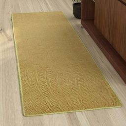 Saral Home Green & Beige Geometric Runner-19
