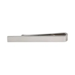 PELUCHE Unisex Silver-Toned Solid Slim Tie Pin-33