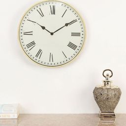 Home Centre White & Gold Traditional Wall Clock-image-48