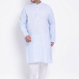Hangup Men Blue Kurta-image-8