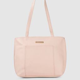 Caprese Pink Leather Structured Shoulder Bag-53