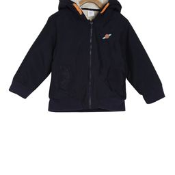 MINI KLUB Boys Navy Blue Solid Hooded Open Front Jacket-image-9