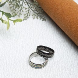 YouBella Men Set Of 2 Black And Navy Blue Textured Rings-27