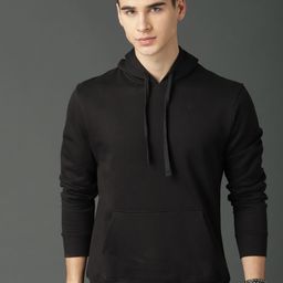 Roadster Men Black Solid Hooded Sweatshirt-image-56