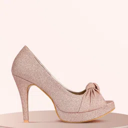 VALIOSAA Women Peach-Coloured Embellished Stilettos-31