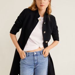 MANGO Women Black Solid Longline Coat-image-94