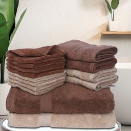 BIANCA Unisex Set of 14 Solid 500 GSM Zero-Twist Towels-image-11