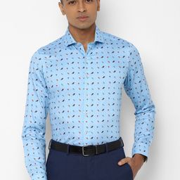 SIMON CARTER LONDON Men Blue Slim Fit Printed Formal Shirt-image-15