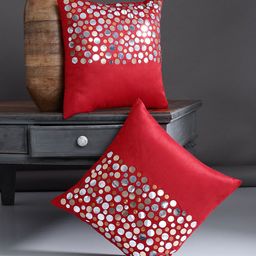 Alina decor Red Set of 2 Sequinned Square Cushion Covers-picture-31
