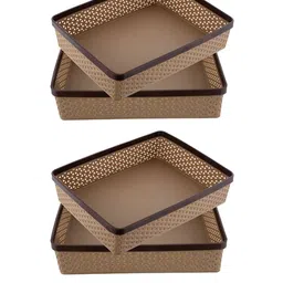 Kuber Industries Set Of 4 Solid Multi-Utility Solitaire Stationary Office Tray Organisers-7