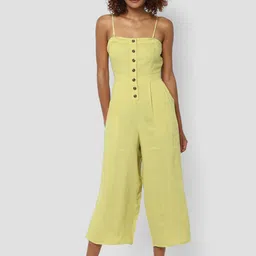 AMERICAN EAGLE OUTFITTERS Women Lime Green Solid Culotte Jumpsuit-picture-18