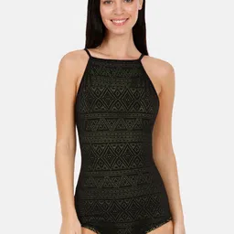 Amante Women Black Printed Swim Bodysuit-image-49
