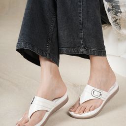 Mast & Harbour Women Open Toe Slip-On Flats-image-105
