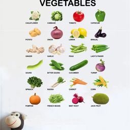 rawpockets Multicoloured Vegetables Names Wall Stickers-image-80