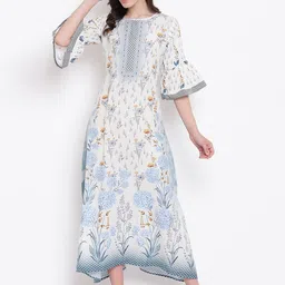 Kvsfab Women Cream-Coloured A-Line Dress-image-37