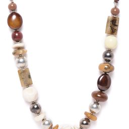 RICHEERA Women Brown & Beige Silver-Plated Artificial Beaded Necklace-17