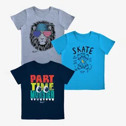 x2o Kids Pack Of 3 Printed T-shirt-image-49