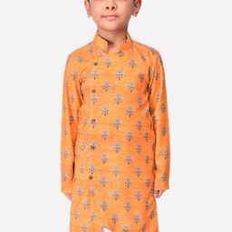 NAMASKAR Boys Cotton Linen Printed  Kurta-picture-26