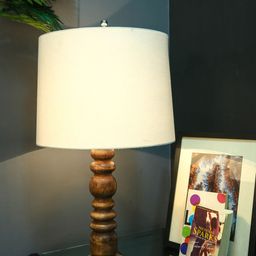 Grated Ginger Brown Solid Handcrafted Table Lamp-17