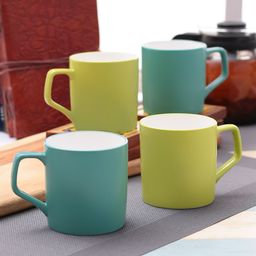 CLAY CRAFT Green 4Pcs Ceramic Mugs Set-42