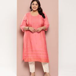 Sztori Plus Size Ethnic Motifs Printed Straight Kurta-picture-39
