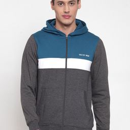Kalt Men Grey Colourblocked Tailored Jacket-image-24