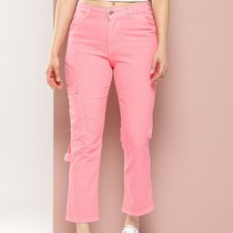 Harvard Women Straight Fit Cargo Cropped Jeans-image-73