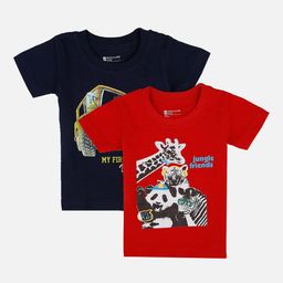 Bodycare First Boys Pack Of 2 Printed Round Neck T-shirt-56