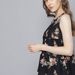 Tokyo Talkies Women Black Printed Empire Top-picture-33