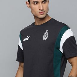 Puma A C Milan Printed Pure Cotton Football Relaxed Fit Sustainable T-shirt-image-5