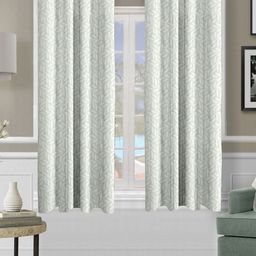 Aura White Set of 2 Floral Window Curtain-44