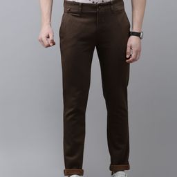 V Dot Men Textured Slim Fit Trousers-image-25