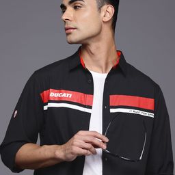 Ducati Pure Cotton Striped Casual Shirt-image-20