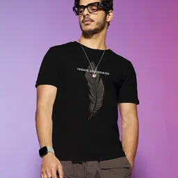 Bewakoof Men Black Printed T-shirt-picture-1