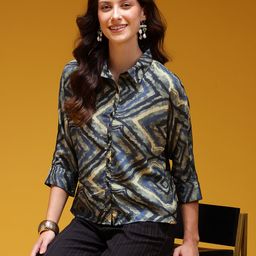 HERE&NOW Printed Shirt Style Top-image-52