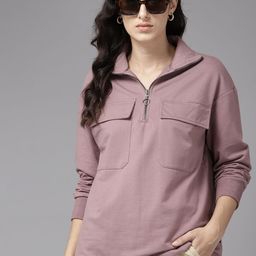 The Roadster Lifestyle Co. Half Zipper Oversized Pockets Sweatshirt-picture-49